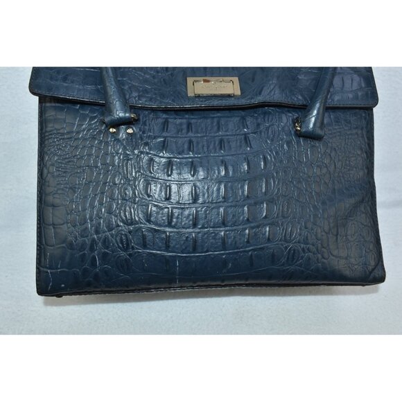 Kate Spade Valley Sinclair Orchard Shoulderbag Navy Leather Embossed Croc -Flaws - Picture 4 of 16